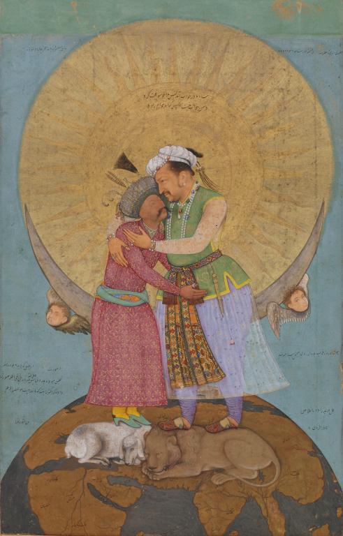 Photo Credit: Emperor Jahangir embracing Shah Abbas of Persia. From the Saint Petersburg Album. By Abu’l Hasan. India, Mughal dynasty, ca. 1618.