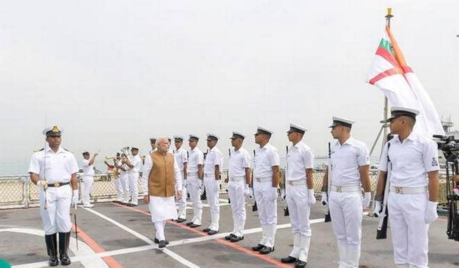 At Changi base, a naval honour for Indian PM Modi
