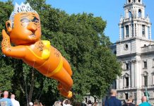 Sadiq Khan: Blimp of London mayor flies above UK capital