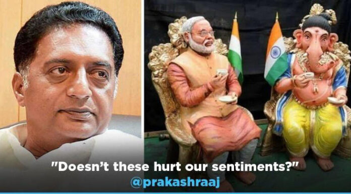 ‘Doesn’t These Hurt Sentiments’, Prakash Raj On Ganesha Idols Inspired By PM Narendra Modi & RSS