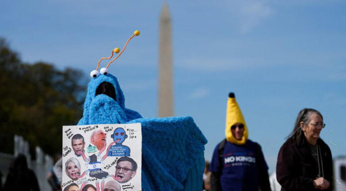 ‘No Kings’ protesters emerge en masse for anti-Trump rallies